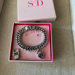 Stella & Dot Heart Lock Bracelet, silver